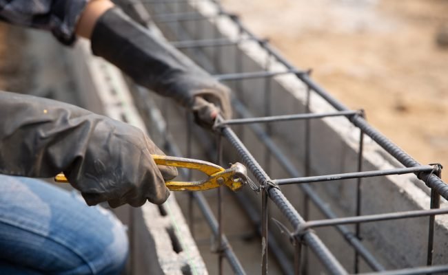steel bar on site of construction
